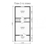 План второго этажа каркасного дома 6х9 с двумя спальнями - превью