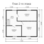 План второго этажа каркасного дома 7х7 с четырьмя спальнями - превью