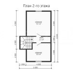 План второго этажа каркасного дома 6х10 с тремя спальнями - превью