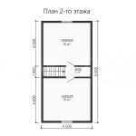 План второго этажа каркасного дома 6х9 с двумя спальнями - превью
