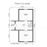План второго этажа каркасного дома 6х9 с тремя спальнями - превью