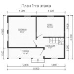 Планировка двухэтажного каркасного дома 6х8 - превью