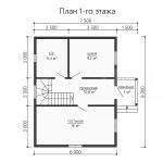 Планировка двухэтажного каркасного дома 6х8 - превью