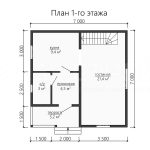 Планировка двухэтажного каркасного дома 7х7 - превью