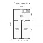 План второго этажа каркасного дома 8х8 с тремя спальнями - превью