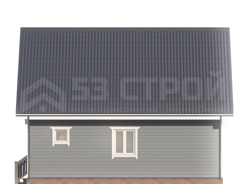 Проект каркасного дома 6х9 под ключ с двухскатной крышей