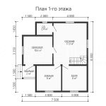 Планировка каркасного дома 8х7.5 с мансардой - превью