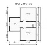 План второго этажа каркасного дома 8х7.5 с тремя спальнями - превью