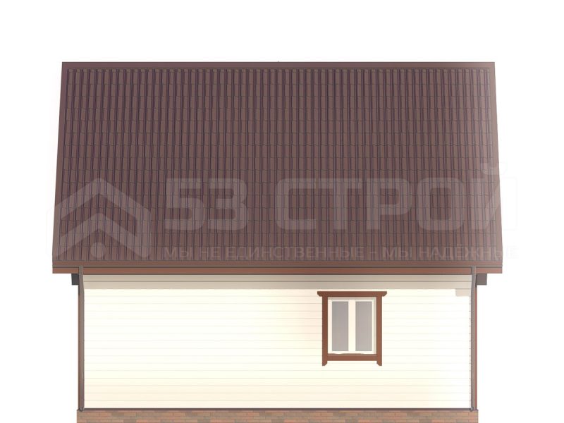 Проект каркасного дома 8х7.5 под ключ с двухскатной крышей