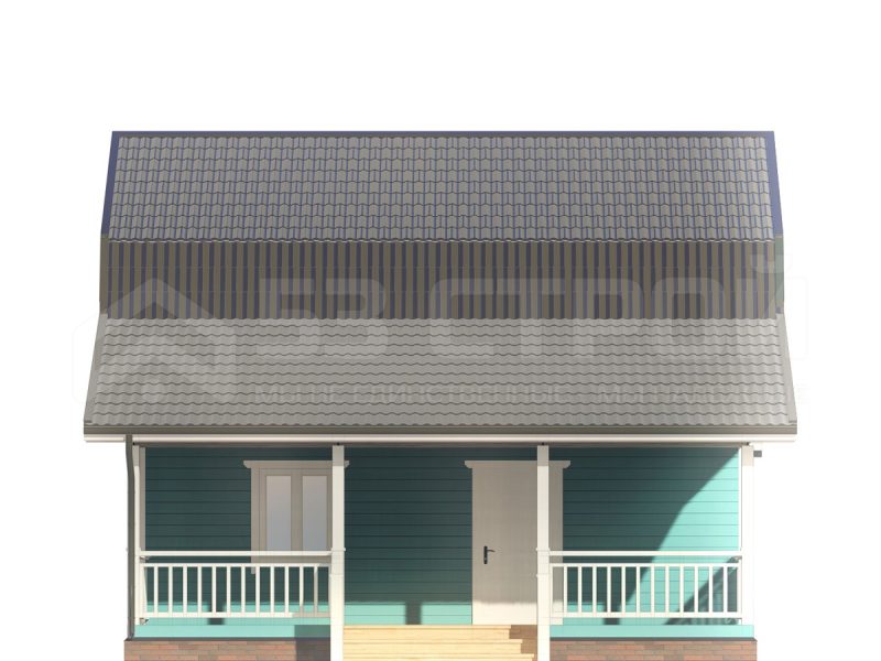 Фото каркасного дома 8х9 с двумя спальнями