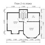 План второго этажа каркасного дома 7х8 с тремя спальнями - превью