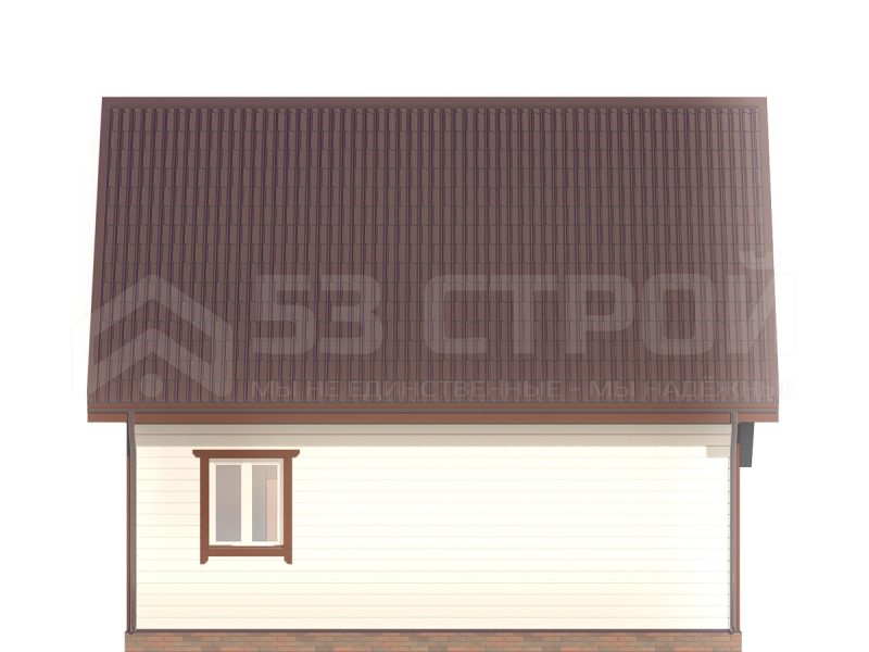 Проект каркасного дома 7х8 под ключ с двухскатной крышей
