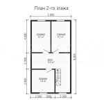 План второго этажа каркасного дома 7.5х9 с четырьмя спальнями - превью