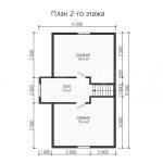 План второго этажа каркасного дома 7х9 с двумя спальнями - превью
