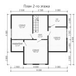 План второго этажа каркасного дома 8х9 с четырьмя спальнями - превью