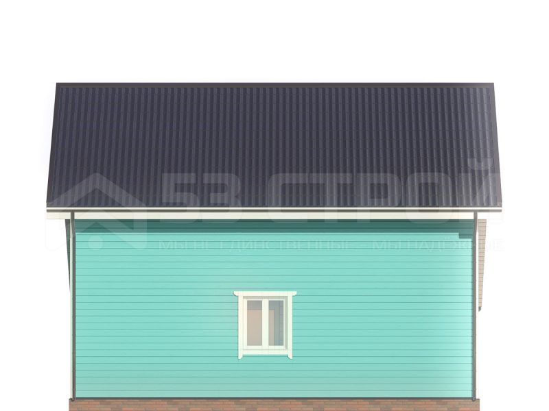 Проект каркасного дома 8х9 под ключ с двухскатной крышей
