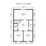 План второго этажа каркасного дома 7х9 с четырьмя спальнями - превью