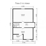 План второго этажа каркасного дома 7х9 с тремя спальнями - превью