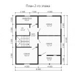 План второго этажа каркасного дома 8х8.5 с четырьмя спальнями - превью