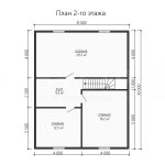 План второго этажа каркасного дома 8х10 с четырьмя спальнями - превью