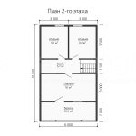 План второго этажа каркасного дома 8х10 с тремя спальнями - превью