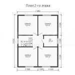 План второго этажа каркасного дома 9х9 с пятью спальнями - превью