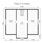 План второго этажа каркасного дома 9х9 с тремя спальнями - превью