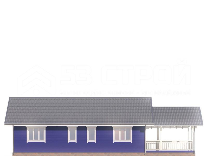 Проект каркасного дома 16.5х11 под ключ с двухскатной крышей