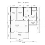 Планировка одноэтажного каркасного дома 10х12 - превью