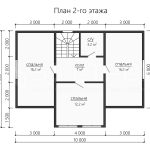 План второго этажа каркасного дома 7.5х12 с четырьмя спальнями - превью
