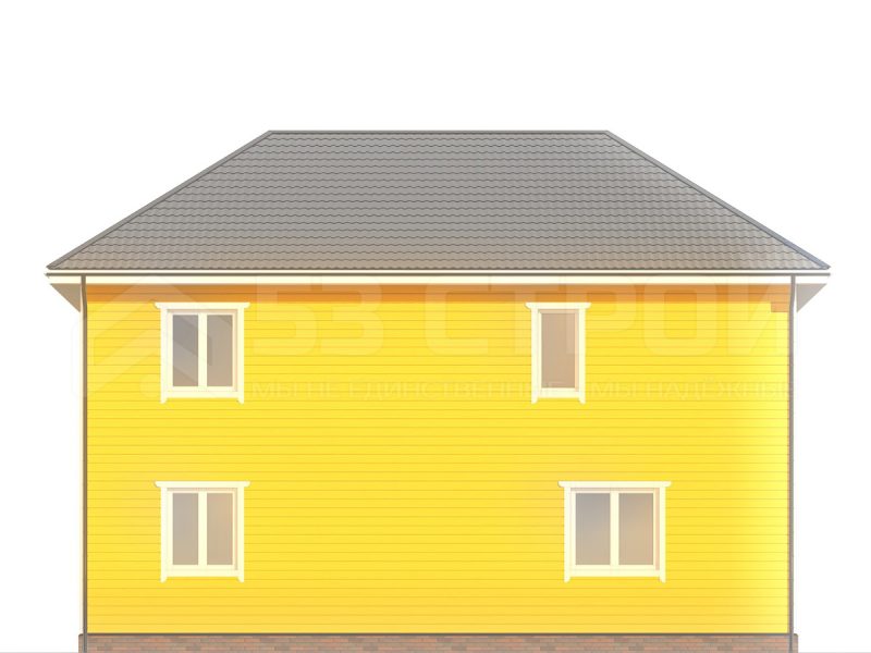 Проект каркасного дома 11х12 под ключ с двухскатной крышей