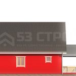 Проект дома из бруса 7.5х11.5 под ключ с двухскатной крышей - превью