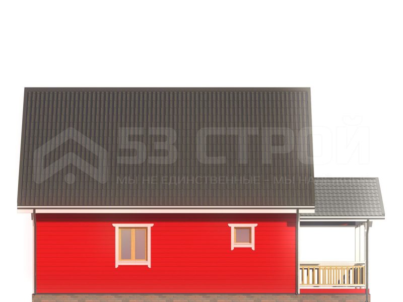 Проект дома из бруса 7.5х11.5 под ключ с двухскатной крышей