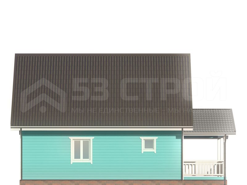 Проект каркасного дома 7.5х11.5 под ключ с двухскатной крышей