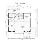 Планировка двухэтажного каркасного дома 11.5х11.5 - превью