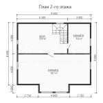 План второго этажа каркасного дома 11.5х11.5 с тремя спальнями - превью