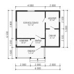 Планировка одноэтажной каркасной бани 6 на 6.5 - превью