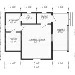 Планировка одноэтажной каркасной бани 6 на 8 - превью