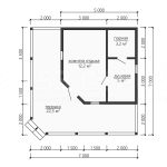 Планировка одноэтажной каркасной бани 7 на 7 - превью