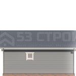Проект каркасной бани 6 на 8 под ключ с двухскатной крышей - превью