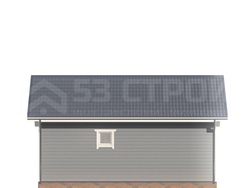Проект каркасной бани 6 на 8 под ключ с двухскатной крышей