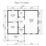 Планировка одноэтажной каркасной бани 9 на 9 - превью