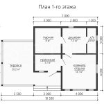 Планировка одноэтажной каркасной бани 10.5 на 7 - превью
