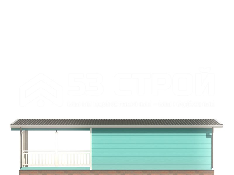 Проект каркасной бани 11на6.5 под ключ с двухскатной крышей