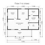 Планировка одноэтажной каркасной бани 9 на 8 - превью
