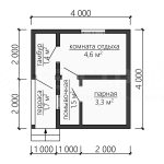 Планировка одноэтажной бани из бруса 4х4 - превью