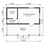 Планировка одноэтажной бани из бруса 5х6 - превью