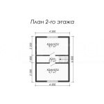 План второго этажа каркасного дома 6х8.5 с тремя спальнями - превью