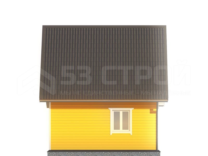 Проект каркасного дома 6 на 6 под ключ с двухскатной крышей