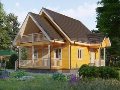 Каркасный дом с двухскатной крышей 014КДПК100